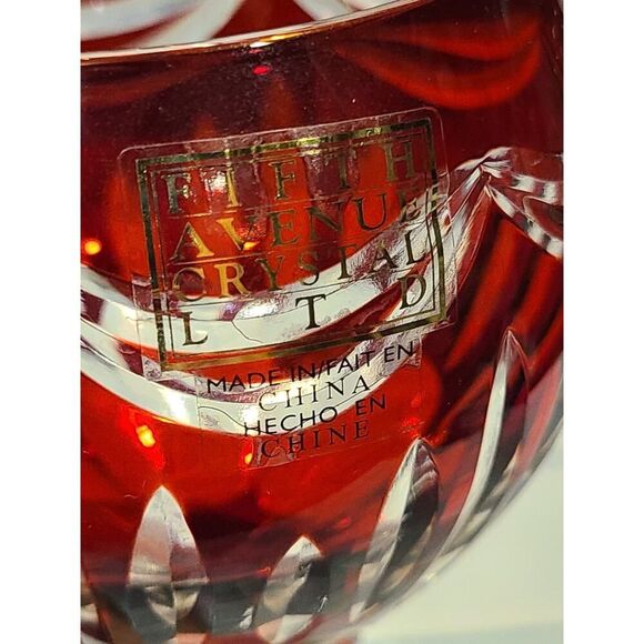 FIFTH AVENUE PRINCESS Set of 4 Cut-To-Clear Wine Goblets Green-Purple-Blue-Red - Picture 7 of 16